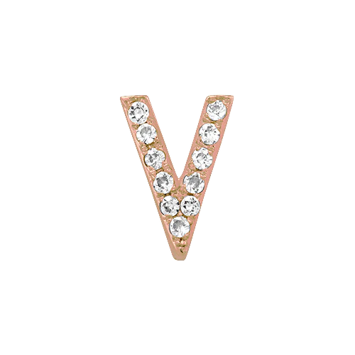 White Diamond + 14k Rose Gold Letter Charm - Image 22