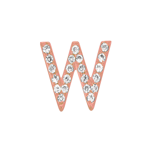 White Diamond + 14k Rose Gold Letter Charm - Image 23