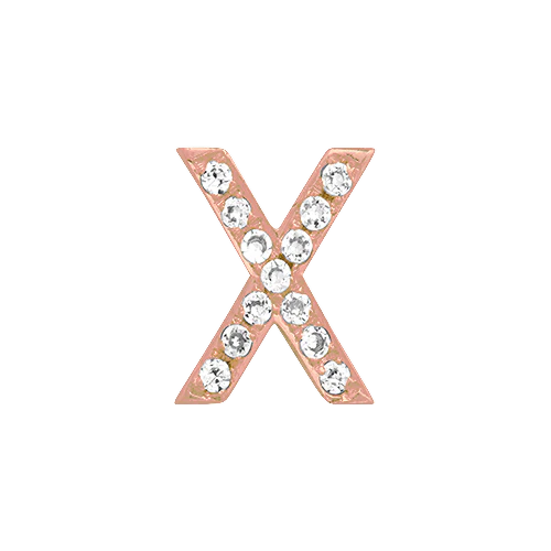 White Diamond + 14k Rose Gold Letter Charm - Image 24