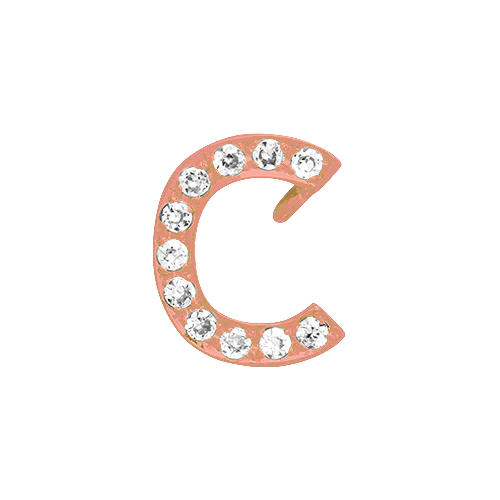 White Diamond + 14k Rose Gold Letter Charm - Image 3