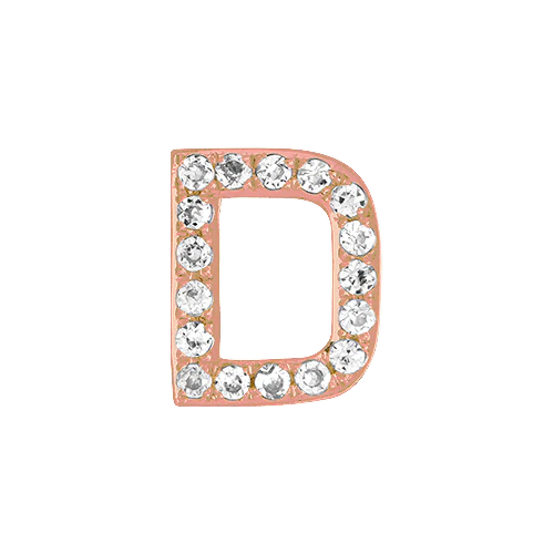 White Diamond + 14k Rose Gold Letter Charm - Image 4