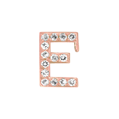 White Diamond + 14k Rose Gold Letter Charm - Image 5