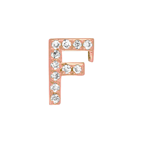 White Diamond + 14k Rose Gold Letter Charm - Image 6