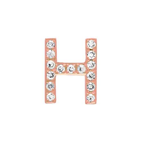 White Diamond + 14k Rose Gold Letter Charm - Image 8