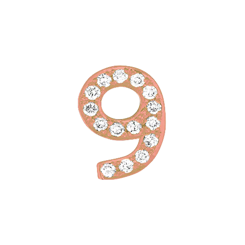 White Diamond + 14k Rose Gold Number Charm - Image 10