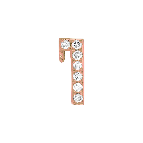 White Diamond + 14k Rose Gold Number Charm - Image 2