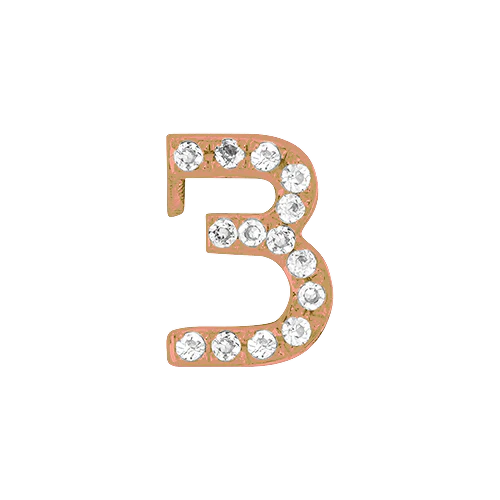 White Diamond + 14k Rose Gold Number Charm - Image 4