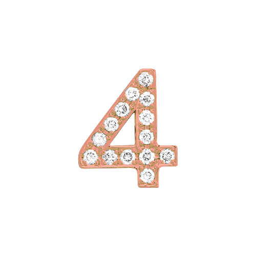 White Diamond + 14k Rose Gold Number Charm - Image 5