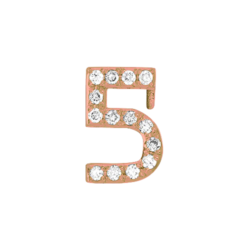 White Diamond + 14k Rose Gold Number Charm - Image 6
