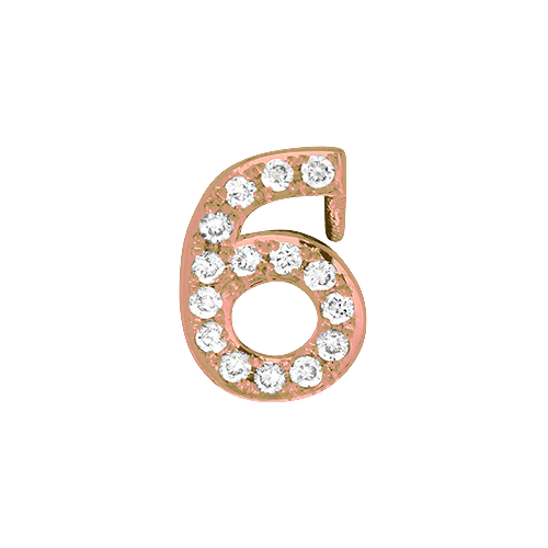 White Diamond + 14k Rose Gold Number Charm - Image 7