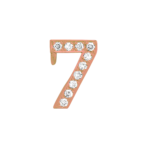 White Diamond + 14k Rose Gold Number Charm - Image 8