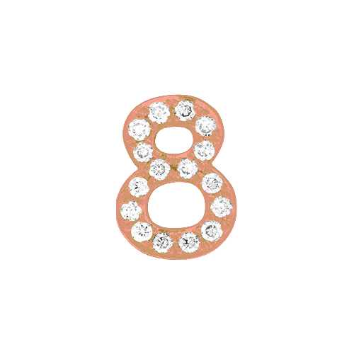 White Diamond + 14k Rose Gold Number Charm - Image 9