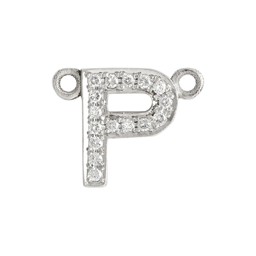 White Diamond + 14k White Gold Letter Charm - Image 10