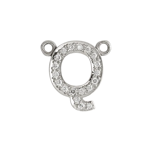 White Diamond + 14k White Gold Letter Charm - Image 11