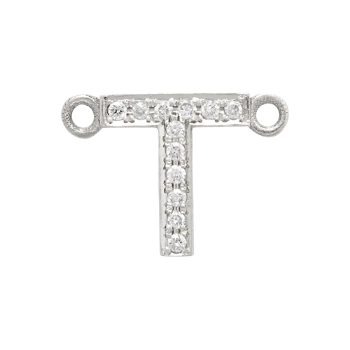 White Diamond + 14k White Gold Letter Charm - Image 13