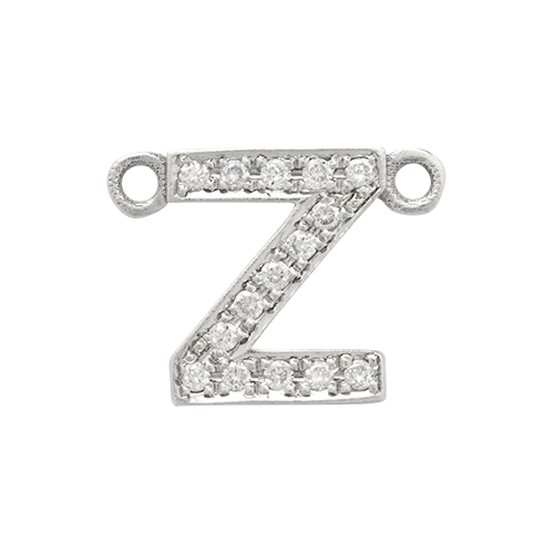White Diamond + 14k White Gold Letter Charm - Image 17