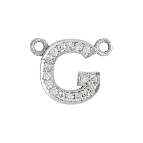 White Diamond + 14k White Gold Letter Charm - Image 19