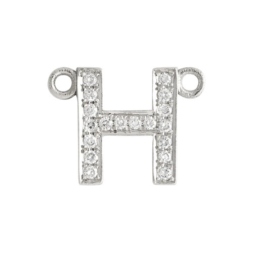 White Diamond + 14k White Gold Letter Charm - Image 20