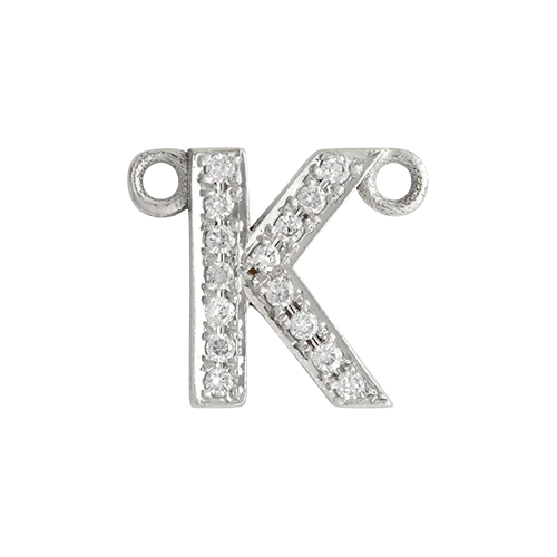 White Diamond + 14k White Gold Letter Charm - Image 22