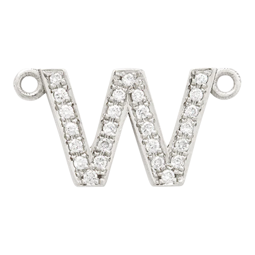 White Diamond + 14k White Gold Letter Charm - Image 27