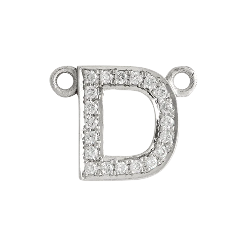White Diamond + 14k White Gold Letter Charm - Image 4