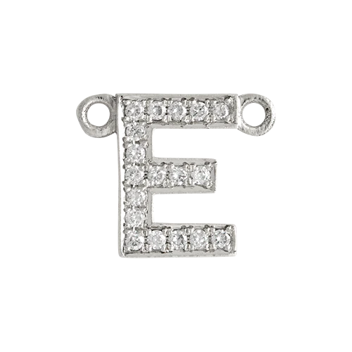 White Diamond + 14k White Gold Letter Charm - Image 5