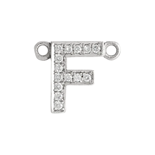 White Diamond + 14k White Gold Letter Charm - Image 6