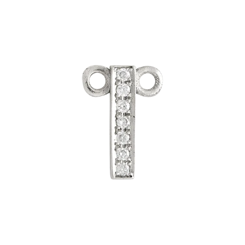 White Diamond + 14k White Gold Letter Charm - Image 7