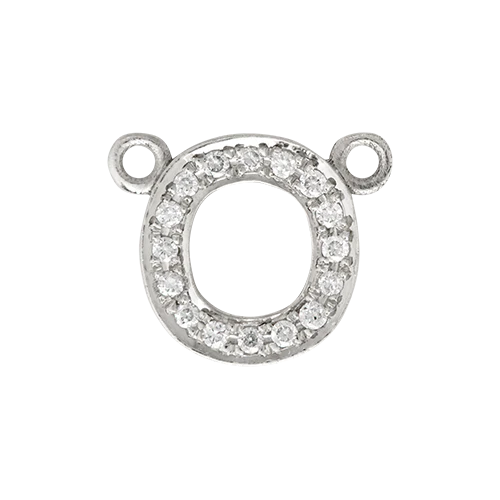White Diamond + 14k White Gold Letter Charm - Image 9