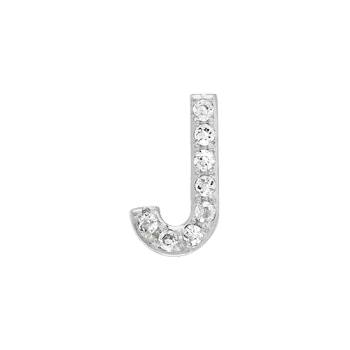 White Diamond + 14k White Gold Letter Charm - Image 10