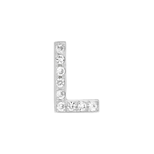 White Diamond + 14k White Gold Letter Charm - Image 12