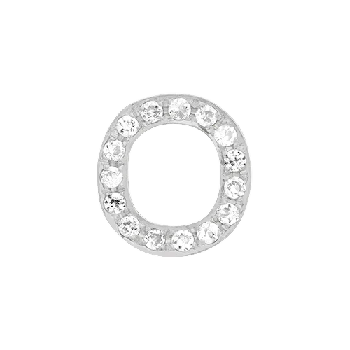 White Diamond + 14k White Gold Letter Charm - Image 15