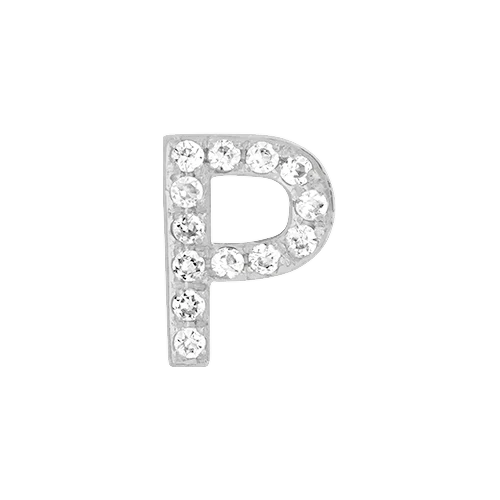 White Diamond + 14k White Gold Letter Charm - Image 16
