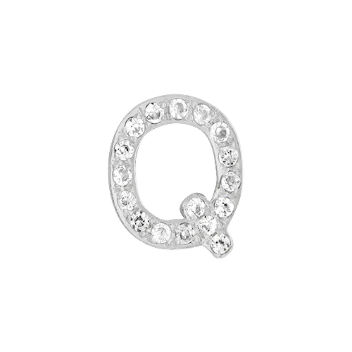 White Diamond + 14k White Gold Letter Charm - Image 17