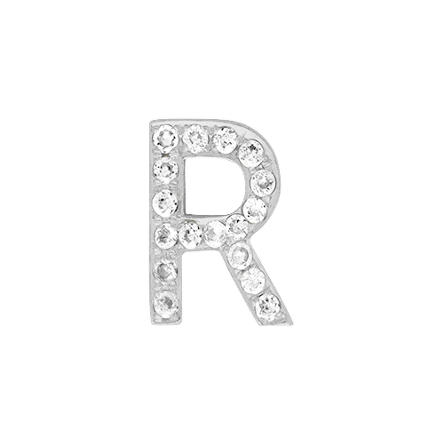 White Diamond + 14k White Gold Letter Charm - Image 18