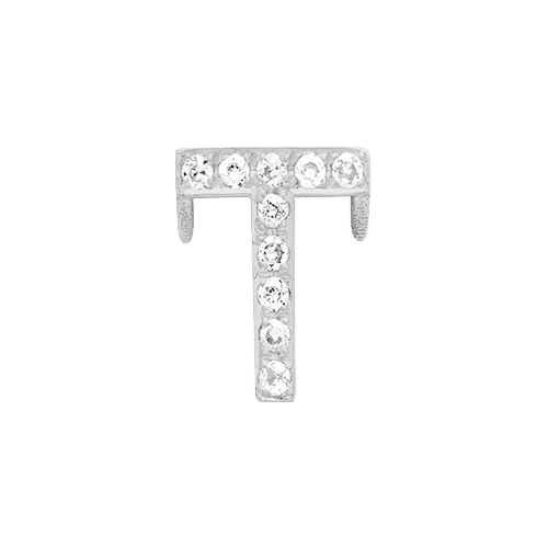 White Diamond + 14k White Gold Letter Charm - Image 20