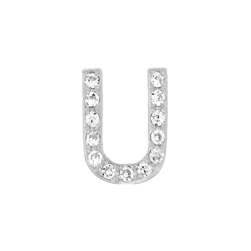 White Diamond + 14k White Gold Letter Charm - Image 21