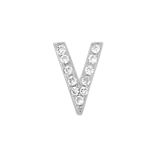 White Diamond + 14k White Gold Letter Charm - Image 22