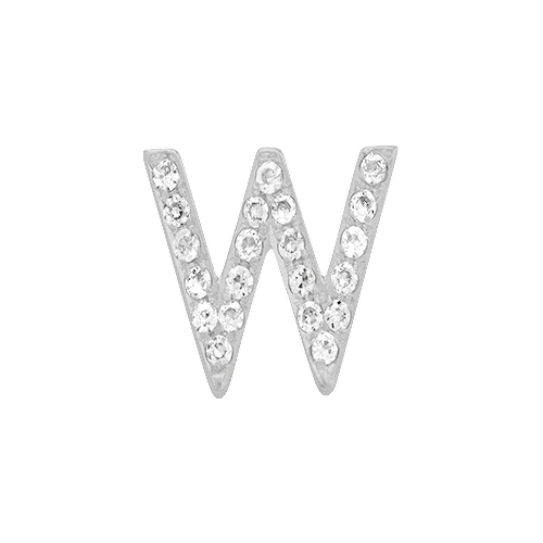 White Diamond + 14k White Gold Letter Charm - Image 23