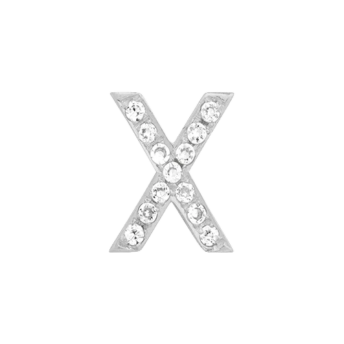 White Diamond + 14k White Gold Letter Charm - Image 24