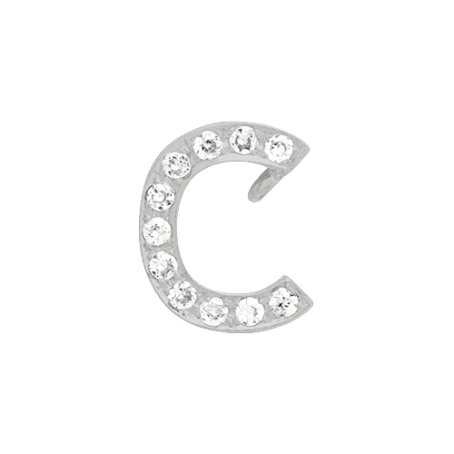 White Diamond + 14k White Gold Letter Charm - Image 3