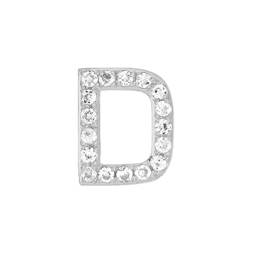 White Diamond + 14k White Gold Letter Charm - Image 4
