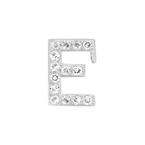 White Diamond + 14k White Gold Letter Charm - Image 5