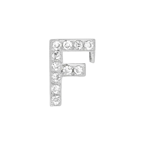 White Diamond + 14k White Gold Letter Charm - Image 6