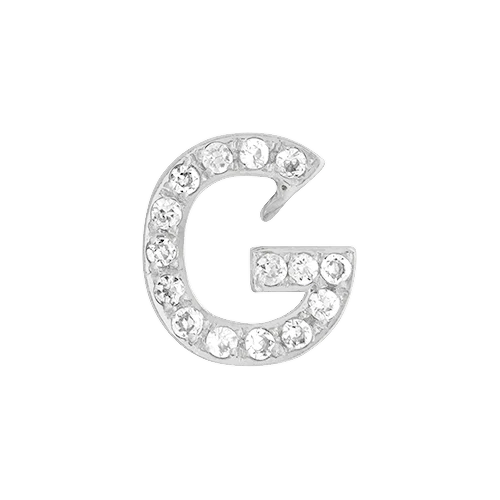 White Diamond + 14k White Gold Letter Charm - Image 7