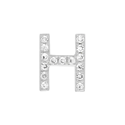 White Diamond + 14k White Gold Letter Charm - Image 8