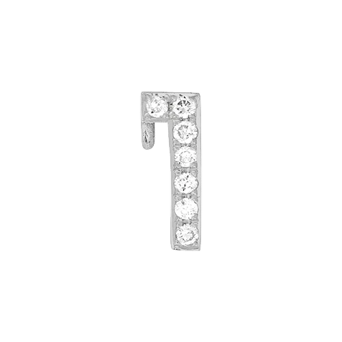 White Diamond + 14k White Gold Number Charm - Image 2