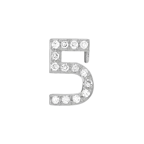 White Diamond + 14k White Gold Number Charm - Image 6