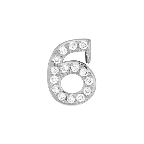 White Diamond + 14k White Gold Number Charm - Image 7