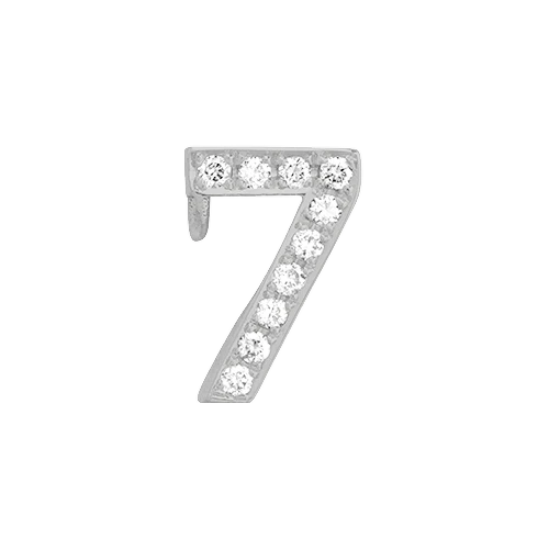 White Diamond + 14k White Gold Number Charm - Image 8